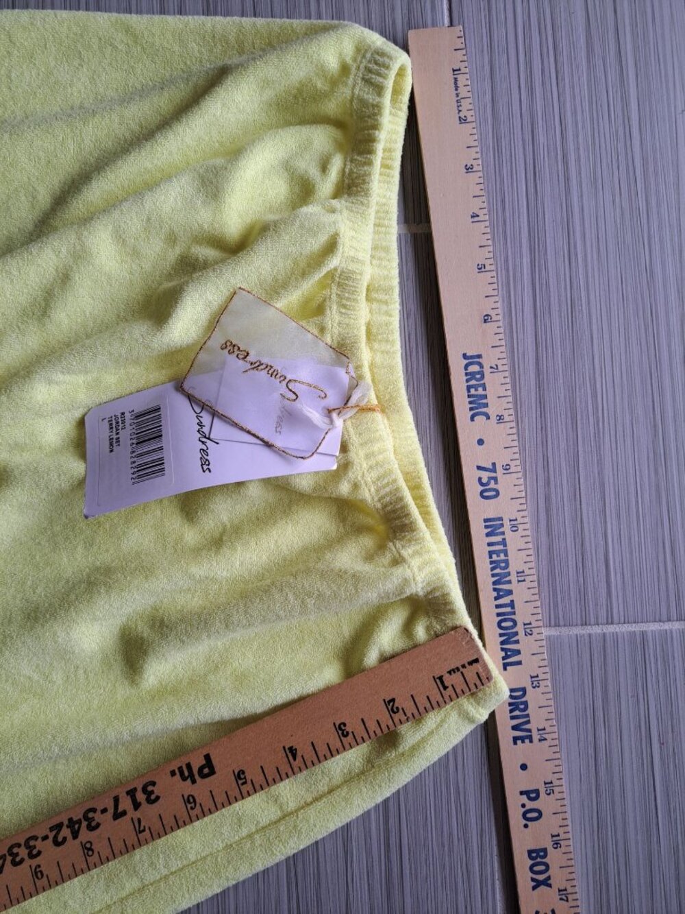 New Jordan Set Terry Lemon Crop Top & Pants Elastic Waist Rickrack Details Large - Picture 8 of 9